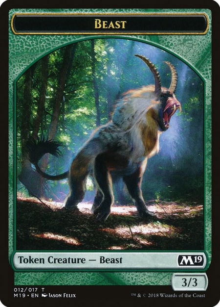 Beast Token - Core Set 2019 Magic: The Gathering trading card