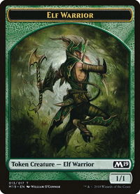 Elf Warrior Token - Core Set 2019 (M19) #13 - Token Magic: The Gathering Trading Card