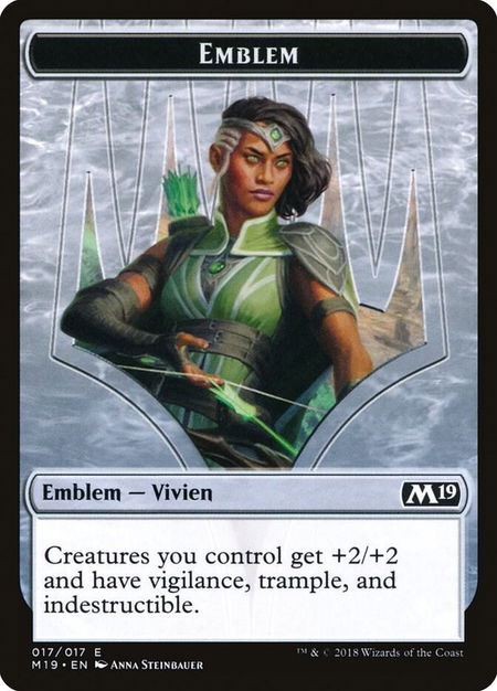 Emblem - Vivien Reid - Core Set 2019 Magic: The Gathering trading card