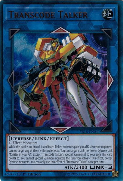 Transcode Talker trading card from Starter Deck: Codebreaker Transcode Talker - Starter Deck: Codebreaker YuGiOh trading card