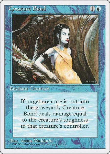 Creature Bond trading card from Fourth Edition Creature Bond - Fourth Edition Magic: The Gathering trading card