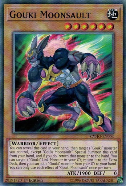 Gouki Moonsault trading card from Cybernetic Horizon Gouki Moonsault - Cybernetic Horizon YuGiOh trading card