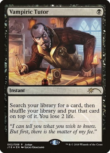 Vampiric Tutor (J18) trading card from Judge Promos Vampiric Tutor (J18) - Judge Promos Magic: The Gathering trading card