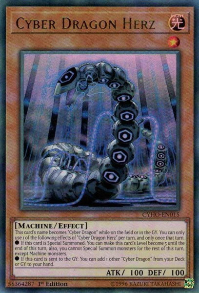 Cyber Dragon Herz trading card from Cybernetic Horizon Cyber Dragon Herz - Cybernetic Horizon YuGiOh trading card
