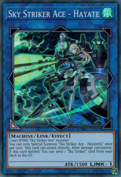 Sky Striker Ace - Hayate trading card from Cybernetic Horizon Sky Striker Ace - Hayate - Cybernetic Horizon YuGiOh trading card