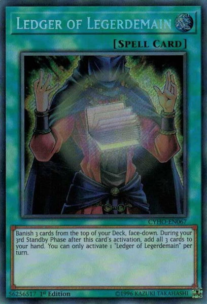 Ledger of Legerdemain trading card from Cybernetic Horizon Ledger of Legerdemain - Cybernetic Horizon YuGiOh trading card