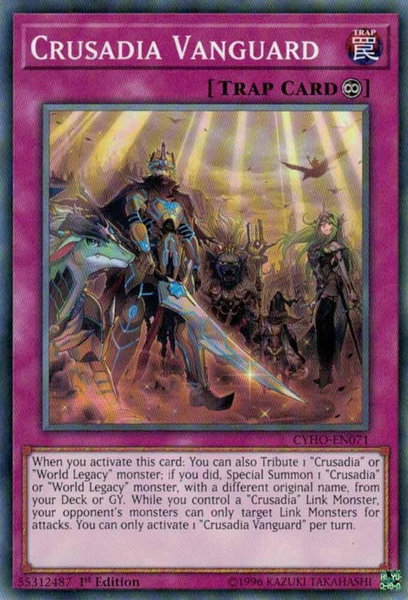 Crusadia Vanguard trading card from Cybernetic Horizon Crusadia Vanguard - Cybernetic Horizon YuGiOh trading card