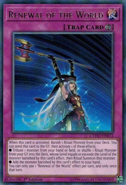Renewal of the World trading card from Cybernetic Horizon Renewal of the World - Cybernetic Horizon YuGiOh trading card