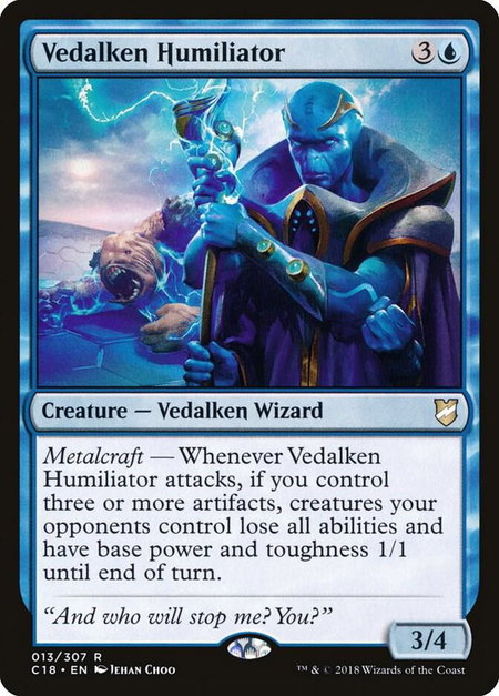 Vedalken Humiliator trading card from Commander 2018 Vedalken Humiliator - Commander 2018 Magic: The Gathering trading card