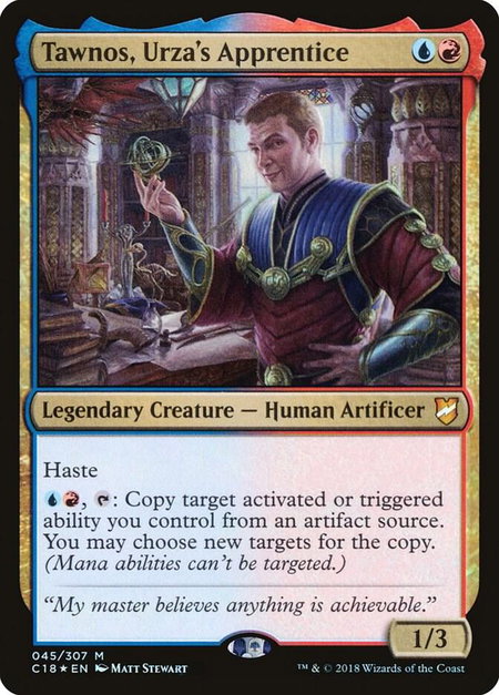 Tawnos, Urza's Apprentice - Commander 2018 Magic: The Gathering trading card