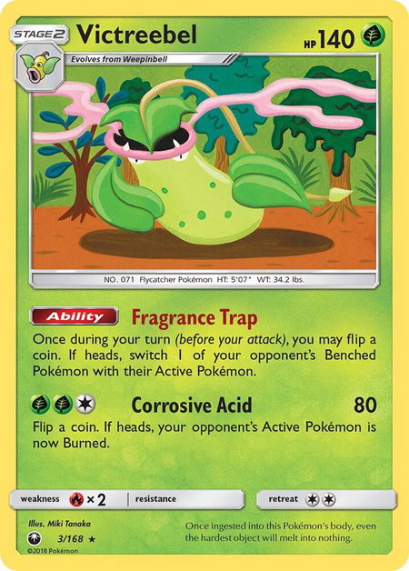 Victreebel trading card from SM - Celestial Storm Victreebel - SM - Celestial Storm Pokémon trading card