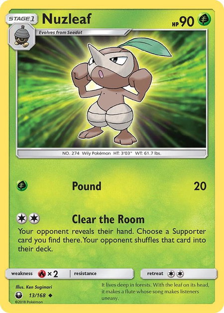 Nuzleaf - SM - Celestial Storm Pokémon trading card