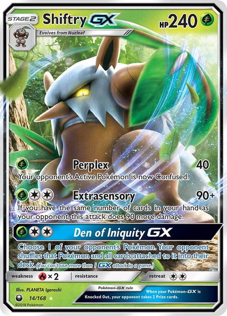 Shiftry GX - SM - Celestial Storm Pokémon trading card