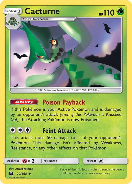 Cacturne - SM - Celestial Storm Pokémon trading card