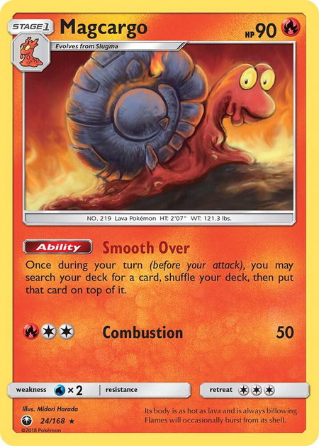 Magcargo trading card from SM - Celestial Storm Magcargo - SM - Celestial Storm Pokémon trading card