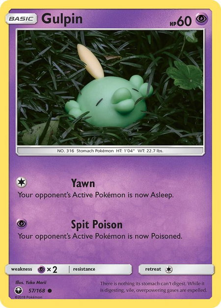 Gulpin trading card from SM - Celestial Storm Gulpin - SM - Celestial Storm Pokémon trading card