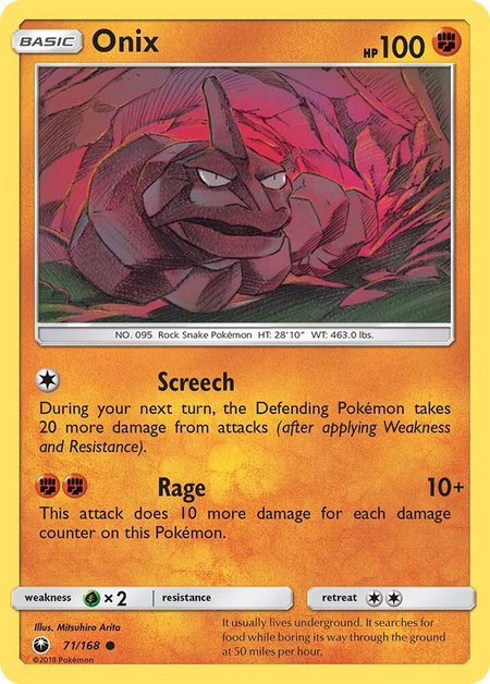 Onix - SM - Celestial Storm Pokémon trading card