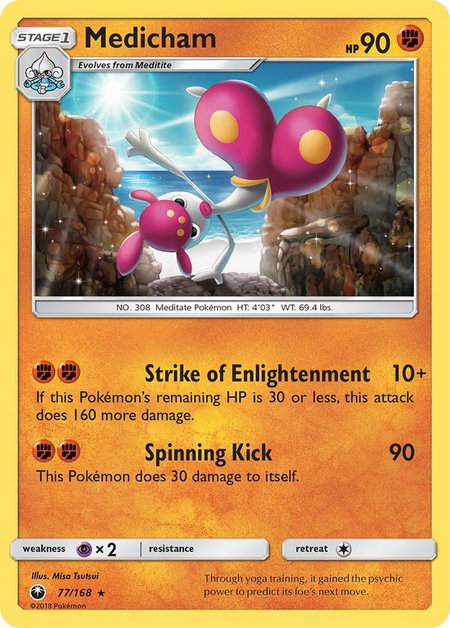 Medicham trading card from SM - Celestial Storm Medicham - SM - Celestial Storm Pokémon trading card