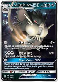 Alolan Raticate GX - SM - Celestial Storm (CES) #85/168 - Ultra Rare Pokémon Trading Card