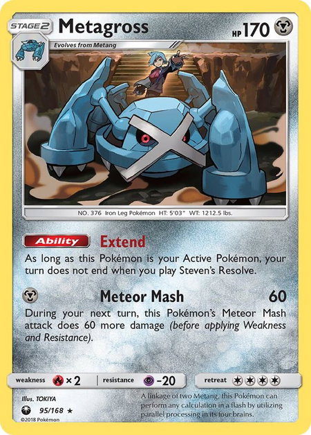 Metagross trading card from SM - Celestial Storm Metagross - SM - Celestial Storm Pokémon trading card