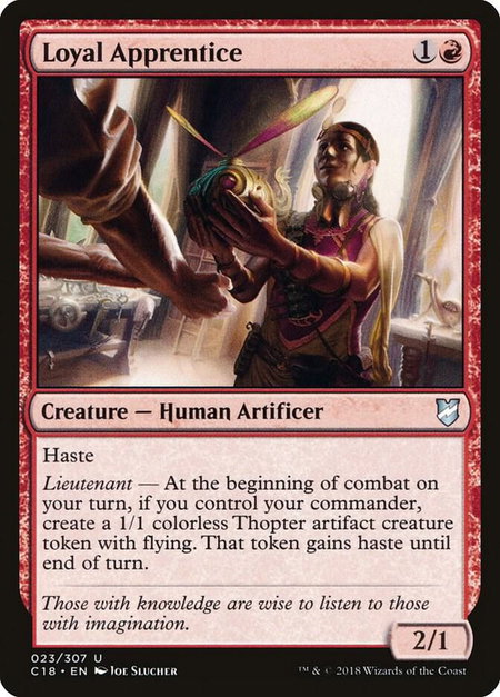 Loyal Apprentice - Commander 2018 Magic: The Gathering trading card