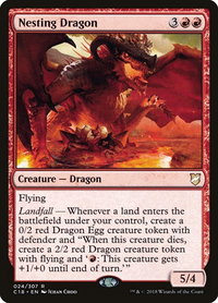 Nesting Dragon - Commander 2018 (C18) #24 - Rare Magic: The Gathering Trading Card