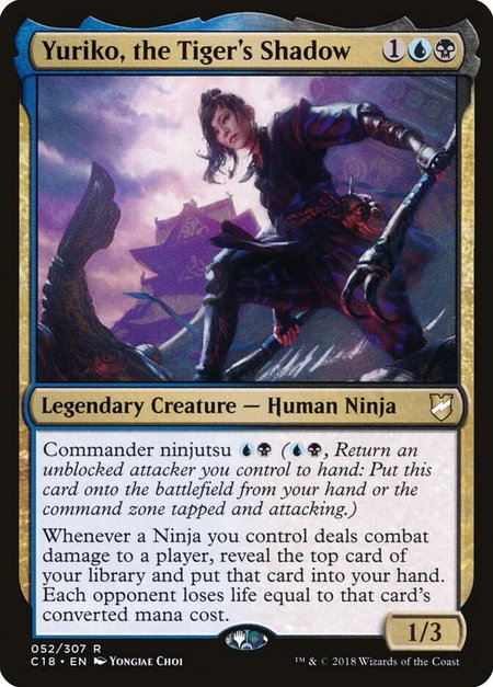 Yuriko, the Tiger's Shadow - Commander 2018 Magic: The Gathering trading card
