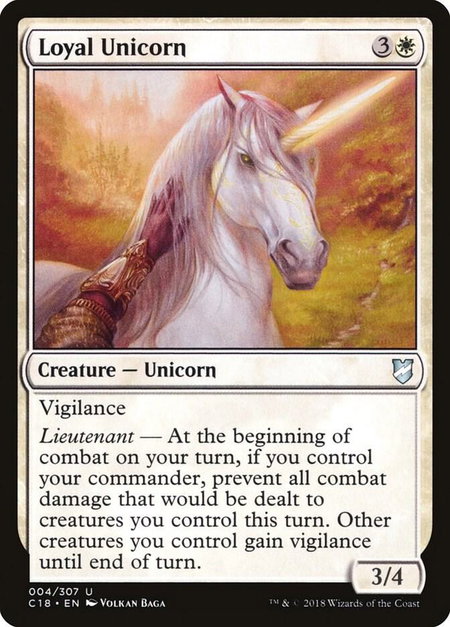 Loyal Unicorn - Commander 2018 Magic: The Gathering trading card