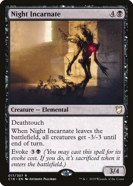Night Incarnate trading card from Commander 2018 Night Incarnate - Commander 2018 Magic: The Gathering trading card