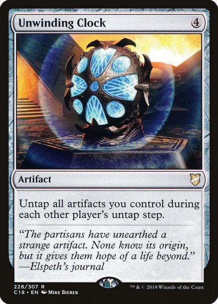 Unwinding Clock - Commander 2018 Magic: The Gathering trading card