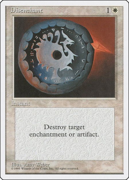 Disenchant trading card from Fourth Edition Disenchant - Fourth Edition Magic: The Gathering trading card