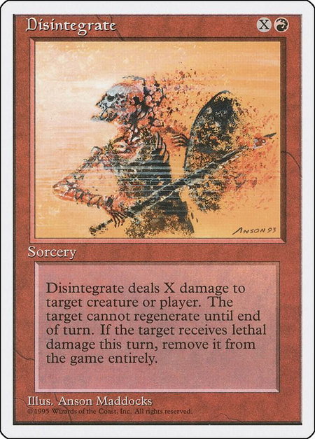 Disintegrate - Fourth Edition Magic: The Gathering trading card