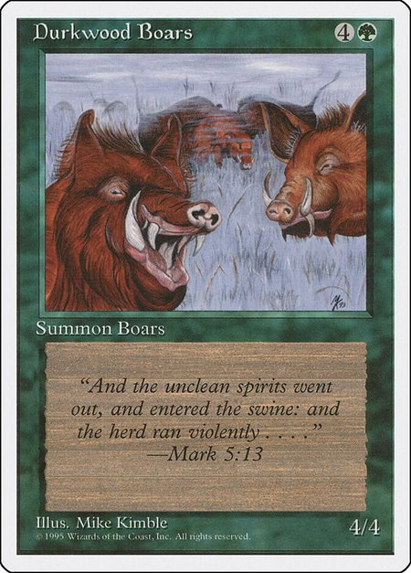 Durkwood Boars - Fourth Edition Magic: The Gathering trading card