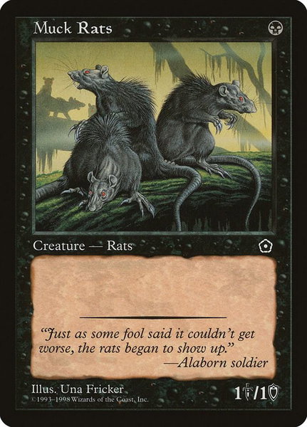 Muck Rats trading card from Portal Second Age Muck Rats - Portal Second Age Magic: The Gathering trading card
