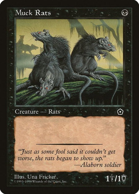 Muck Rats - Portal Second Age Magic: The Gathering trading card