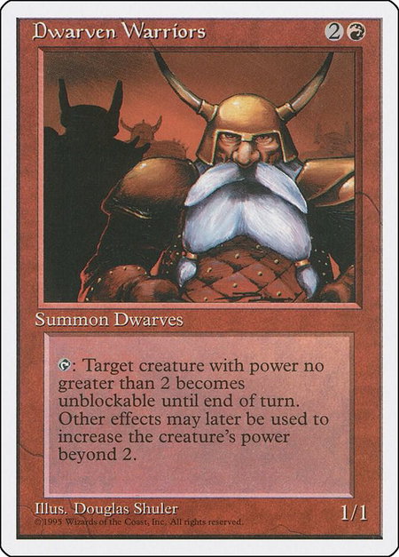 Dwarven Warriors - Fourth Edition Magic: The Gathering trading card