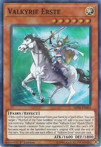 Valkyrie Erste - Shadows in Valhalla YuGiOh trading card