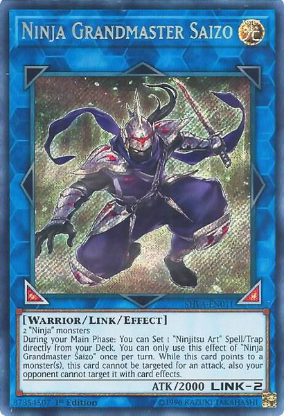 Ninja Grandmaster Saizo - Shadows in Valhalla YuGiOh trading card