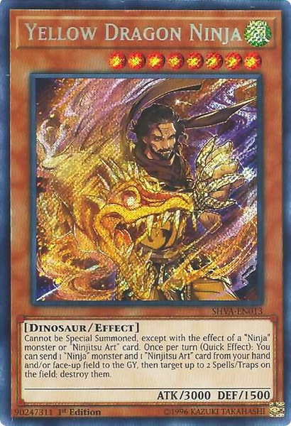 Yellow Dragon Ninja trading card from Shadows in Valhalla Yellow Dragon Ninja - Shadows in Valhalla YuGiOh trading card
