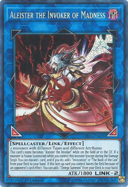 Aleister the Invoker of Madness trading card from Shadows in Valhalla Aleister the Invoker of Madness - Shadows in Valhalla YuGiOh trading card