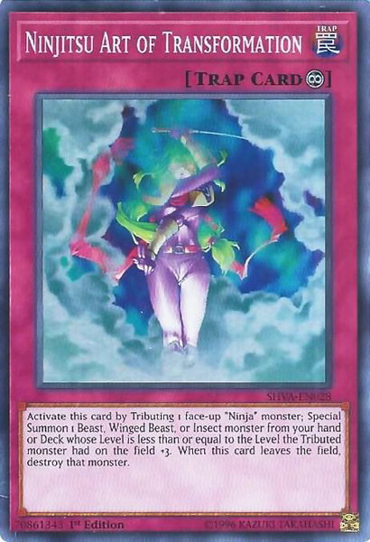 Ninjitsu Art of Transformation trading card from Shadows in Valhalla Ninjitsu Art of Transformation - Shadows in Valhalla YuGiOh trading card