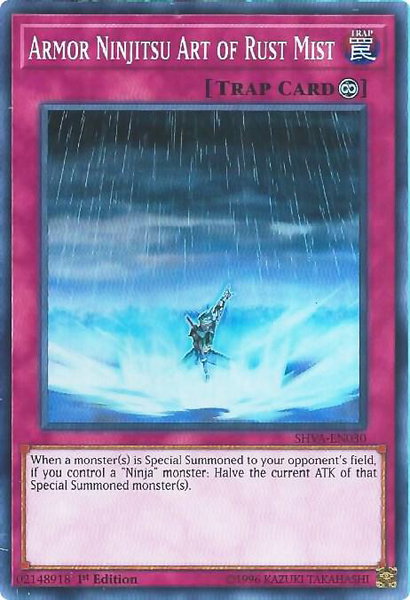 Armor Ninjitsu Art of Rust Mist trading card from Shadows in Valhalla Armor Ninjitsu Art of Rust Mist - Shadows in Valhalla YuGiOh trading card
