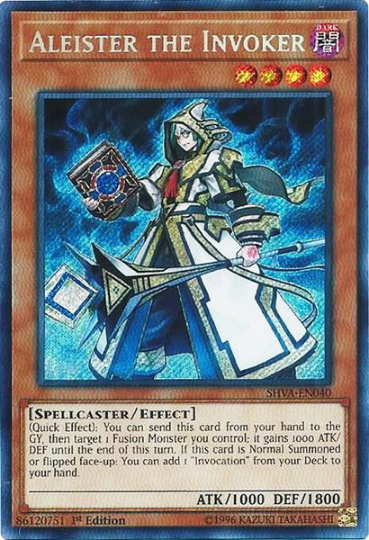 Aleister the Invoker trading card from Shadows in Valhalla Aleister the Invoker - Shadows in Valhalla YuGiOh trading card