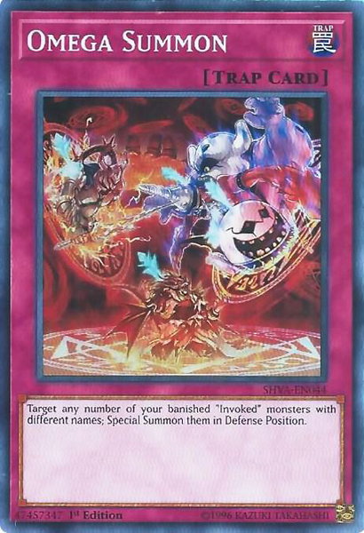 Omega Summon trading card from Shadows in Valhalla Omega Summon - Shadows in Valhalla YuGiOh trading card