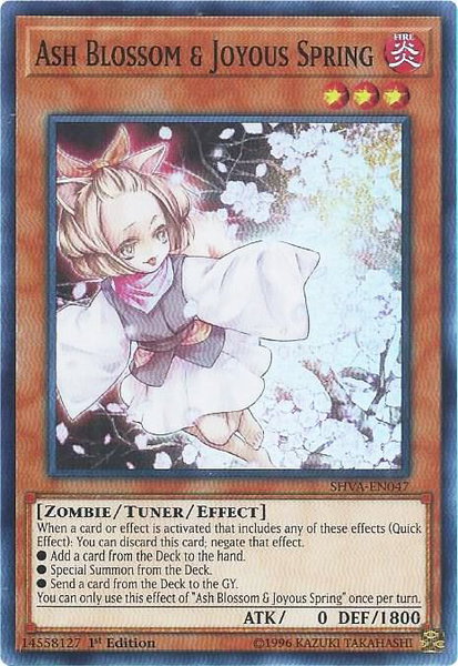 Ash Blossom & Joyous Spring trading card from Shadows in Valhalla Ash Blossom & Joyous Spring - Shadows in Valhalla YuGiOh trading card