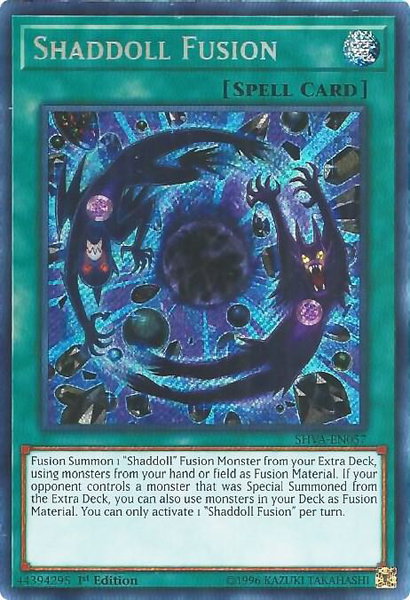 Shaddoll Fusion trading card from Shadows in Valhalla Shaddoll Fusion - Shadows in Valhalla YuGiOh trading card