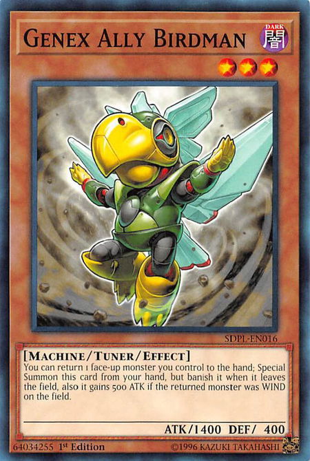 Genex Ally Birdman trading card from Structure Deck: Powercode Link Genex Ally Birdman - Structure Deck: Powercode Link YuGiOh trading card