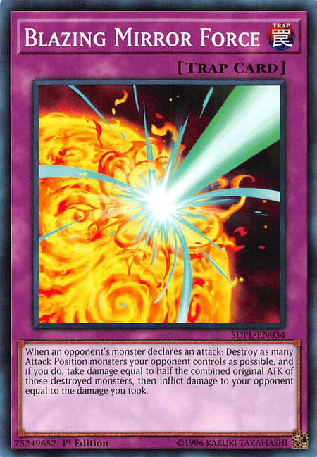 Blazing Mirror Force trading card from Structure Deck: Powercode Link Blazing Mirror Force - Structure Deck: Powercode Link YuGiOh trading card