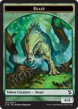 Beast (013) // Plant Double-Sided Token - Commander 2018 Magic: The Gathering trading card