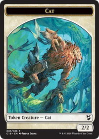 Cat // Soldier Double-Sided Token - Commander 2018 (C18) #5 // 6 - Token Magic: The Gathering Trading Card